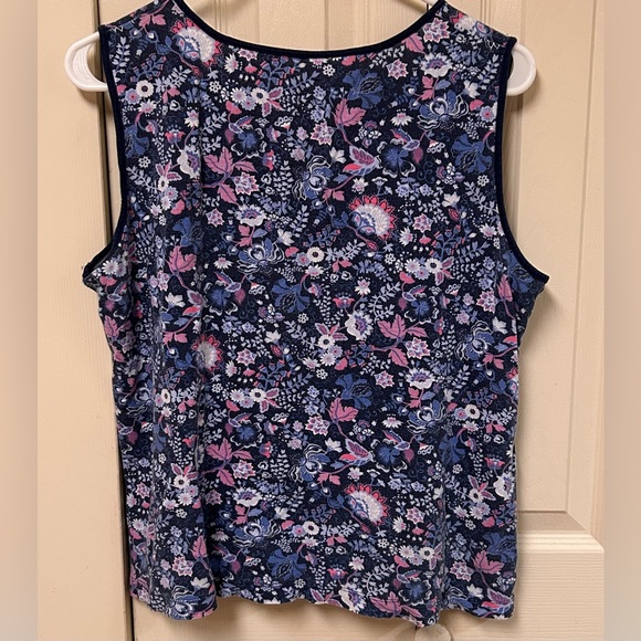 White Stag Navy Floral Tank Top - Picture 3 of 3